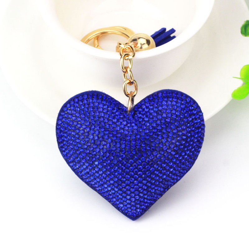 Crystal Rhinestone Heart Shape Keychain Keyring Pendant Bag Key Chain